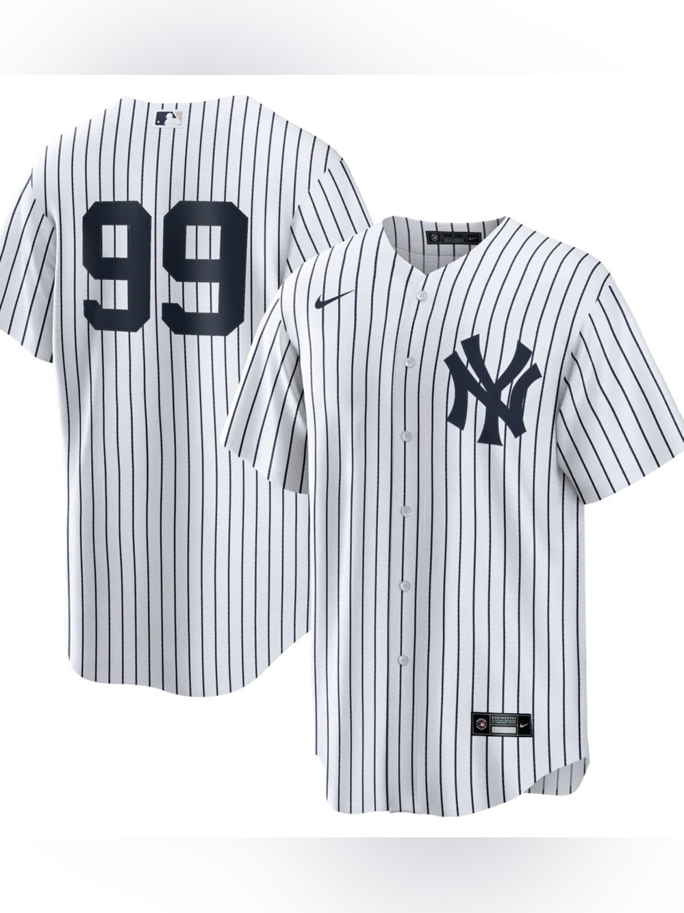 NWT New York Yankees Aaron Judge Nike dri fit White Home Replica Jersey size SM